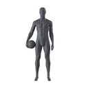 Mannequin sportif de football, homme, gris graphite, tête abstraite, pose debout 309