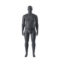 Maniquí de deporte talla grande, hombre, gris grafito, cabeza estilizada, postura de pie 351 