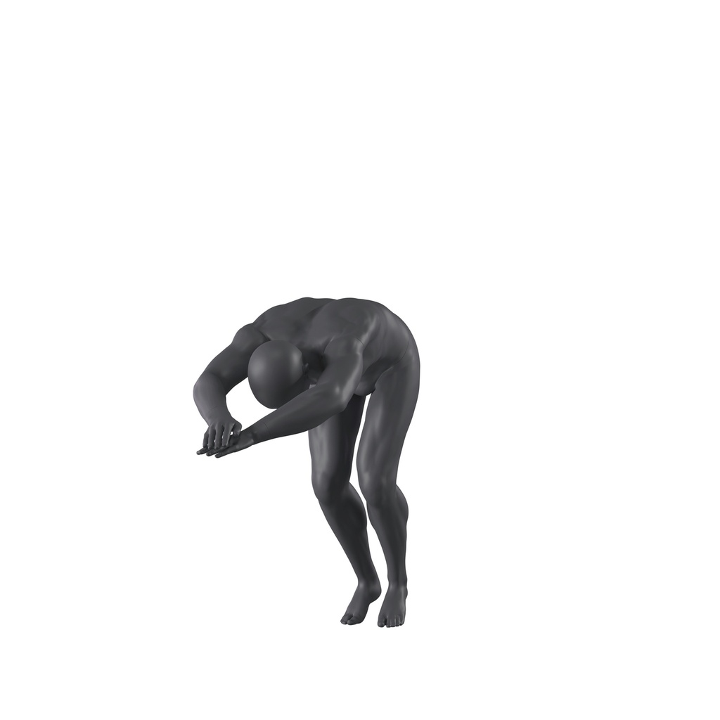 BINK - Tauchen Schaufensterpuppe Herr, graphitgrau, stillierten Kopf, stehende Pose 340