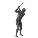 Golf sport heren mannequin, grafiet grijs, gestilleerd hoofd, staande pose 343
