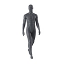 Maniquí de deporte hombre, gris grafito, cabeza estilizada, postura de pie 361