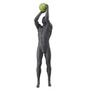 Mannequin homme de sport basket, gris graphite, tête stylisée, pose debout 398