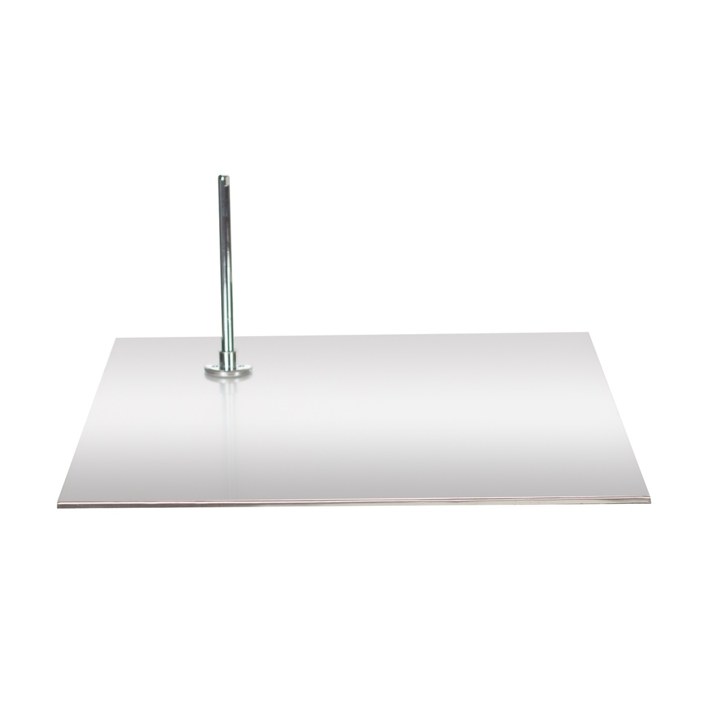 BINK - Base rectangulaire pour mannequin de vitrine adulte, acier inoxydable brossé, tige à pied inclus