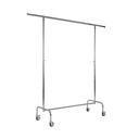 Rolling garment rack with wheels, 140cm, height adjustable, chrome