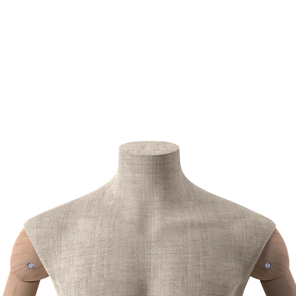 BINK - Neck block for male mannequin, beige fabric, Maison Marlu