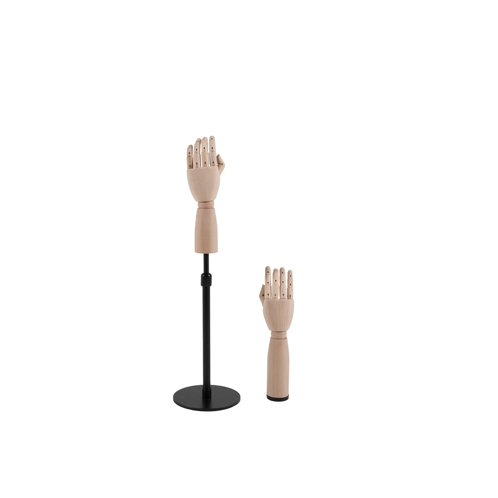 BINK - Duo von Kinder-Displayhänden 8J: rechte Hand mit Basis, linke Hand mit Ständer mit verstellbarer Höhe.