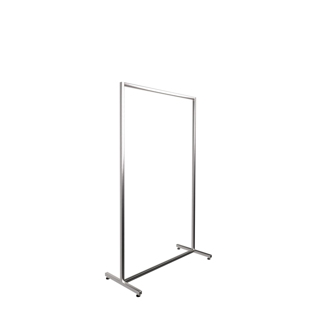 BINK - Heavy duty clothing rack, short model, square metal tube, brushed steel