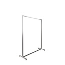 Heavy duty clothing rack, wide model, square metal tube, brushed steel