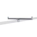 T display for clothing rack, brushed steel
