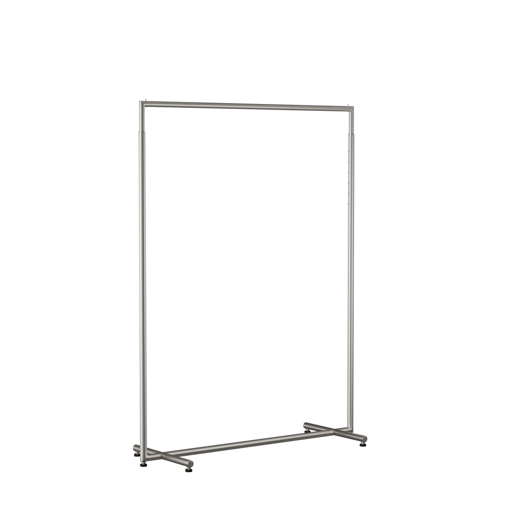 BINK - Perchero ajustable, tubos metálicos redondos, ancho 120cm, acero cepillado