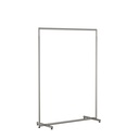 Perchero ajustable, tubos metálicos redondos, ancho 120cm, acero cepillado