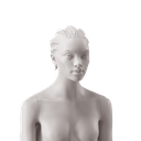African woman's head with stylised hair, light grey colour 