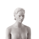 Gender-neutral head with stylised hair, light grey colour