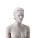 Tête unisexe aux cheveux stylisés, coleur gris clair
