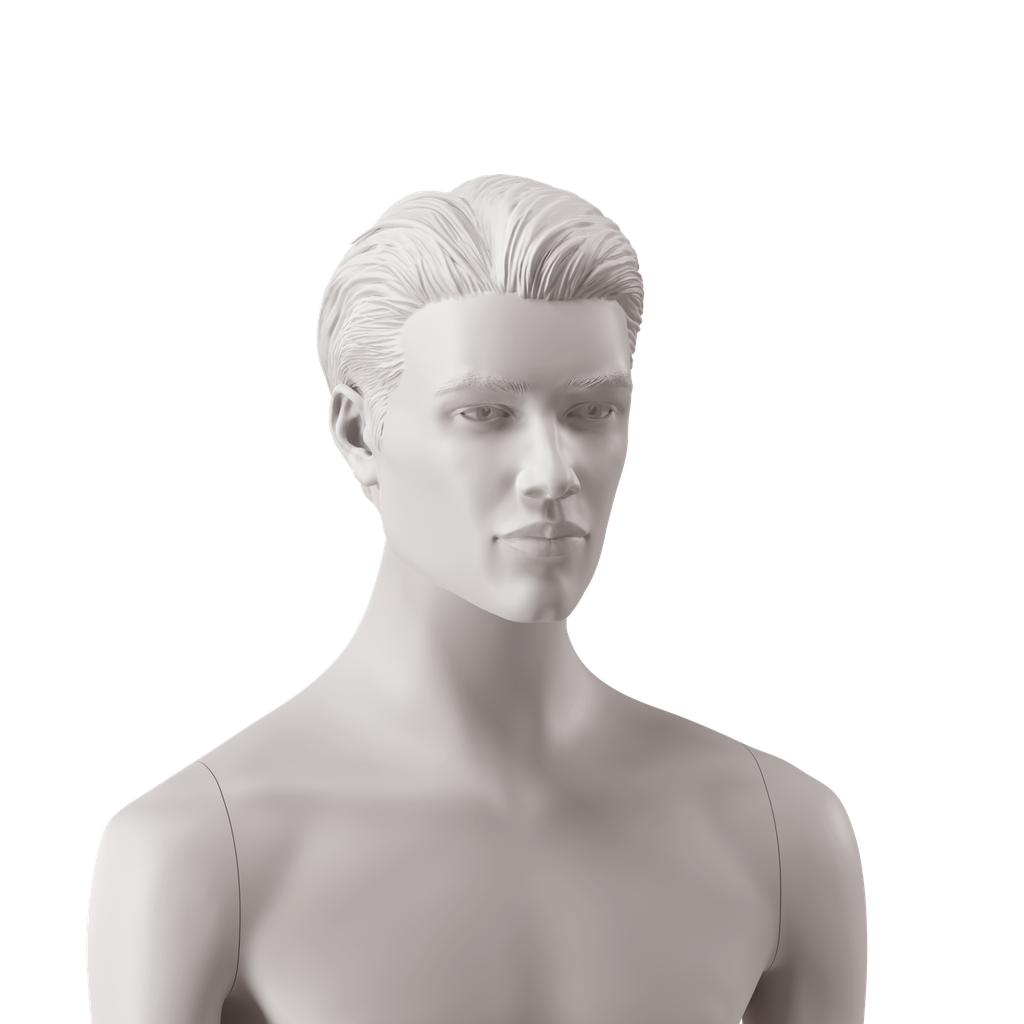 BINK - Men's head with stylised hair, light grey colour