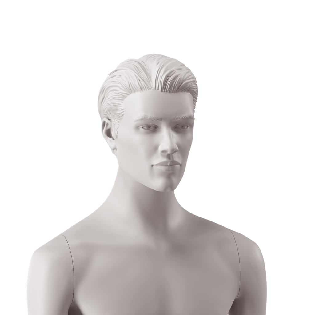 BINK - Tête d'homme aux cheveux stylisés, coleur gris clair