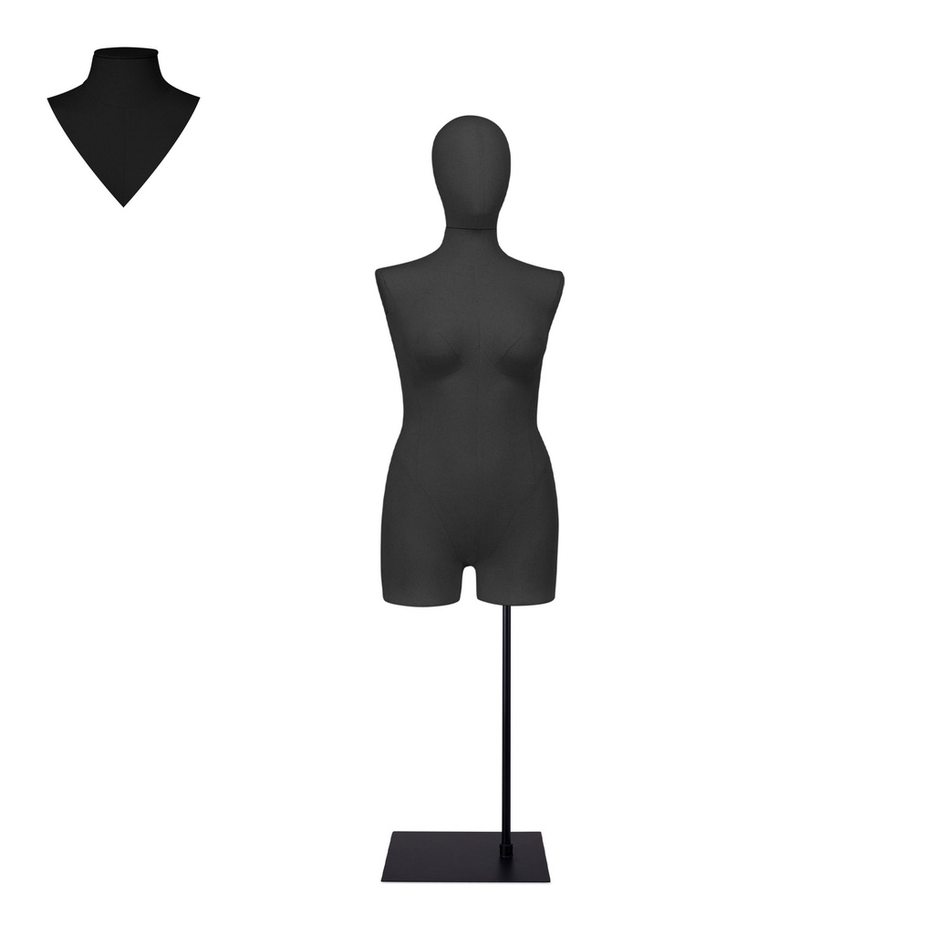 BINK - For rent, female plus size dressform with legs black - EU40-42 on a black stand