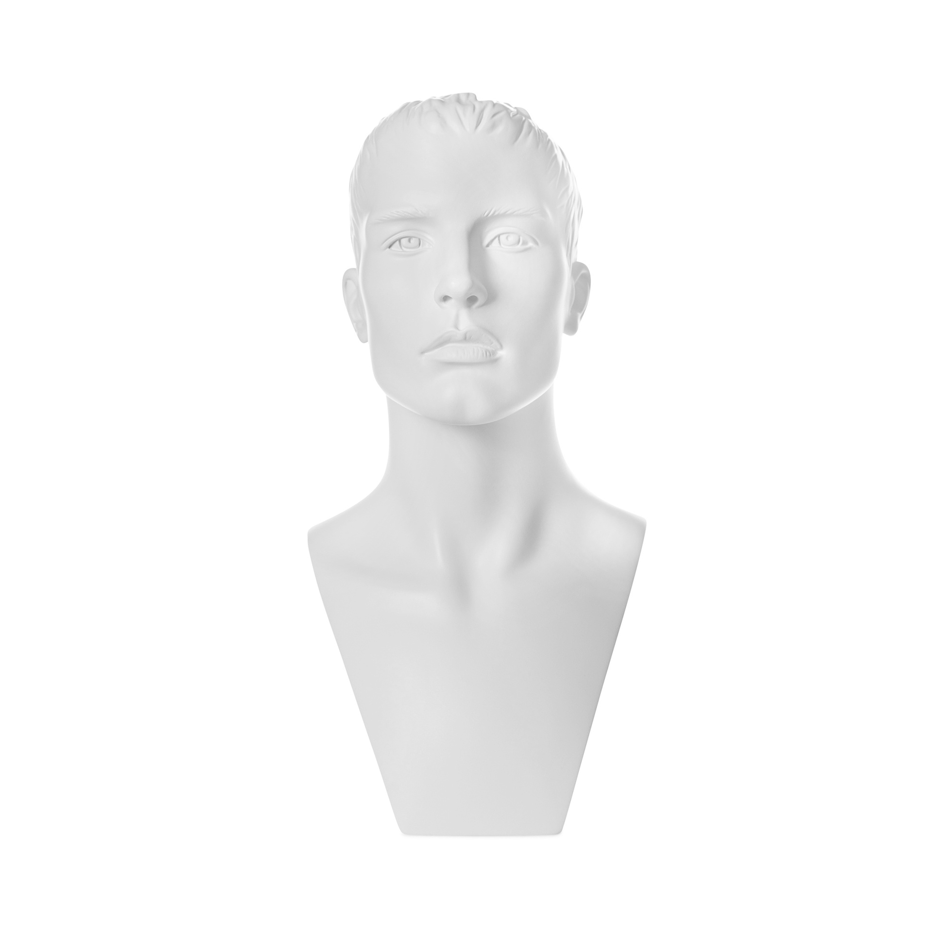 BINK - Male head with sculpted hair, milkwhite mat