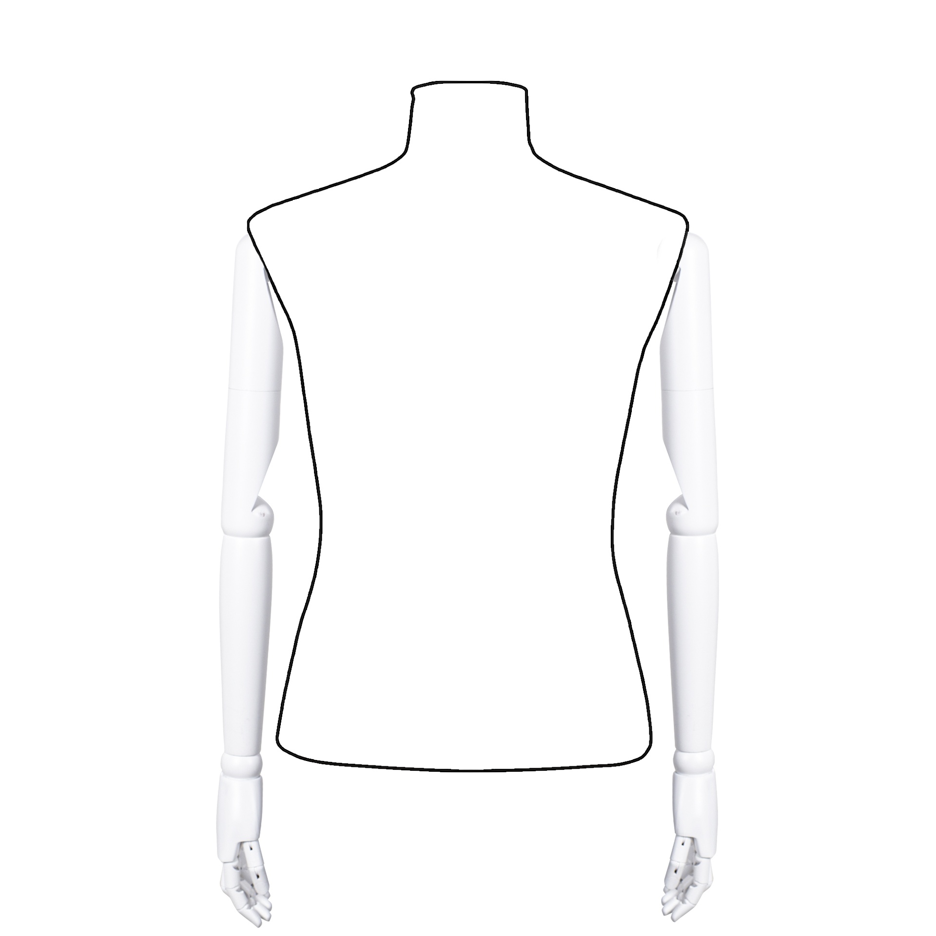 BINK - Pair of articulated wooden arms, male, for couture buste, lacquered matt white