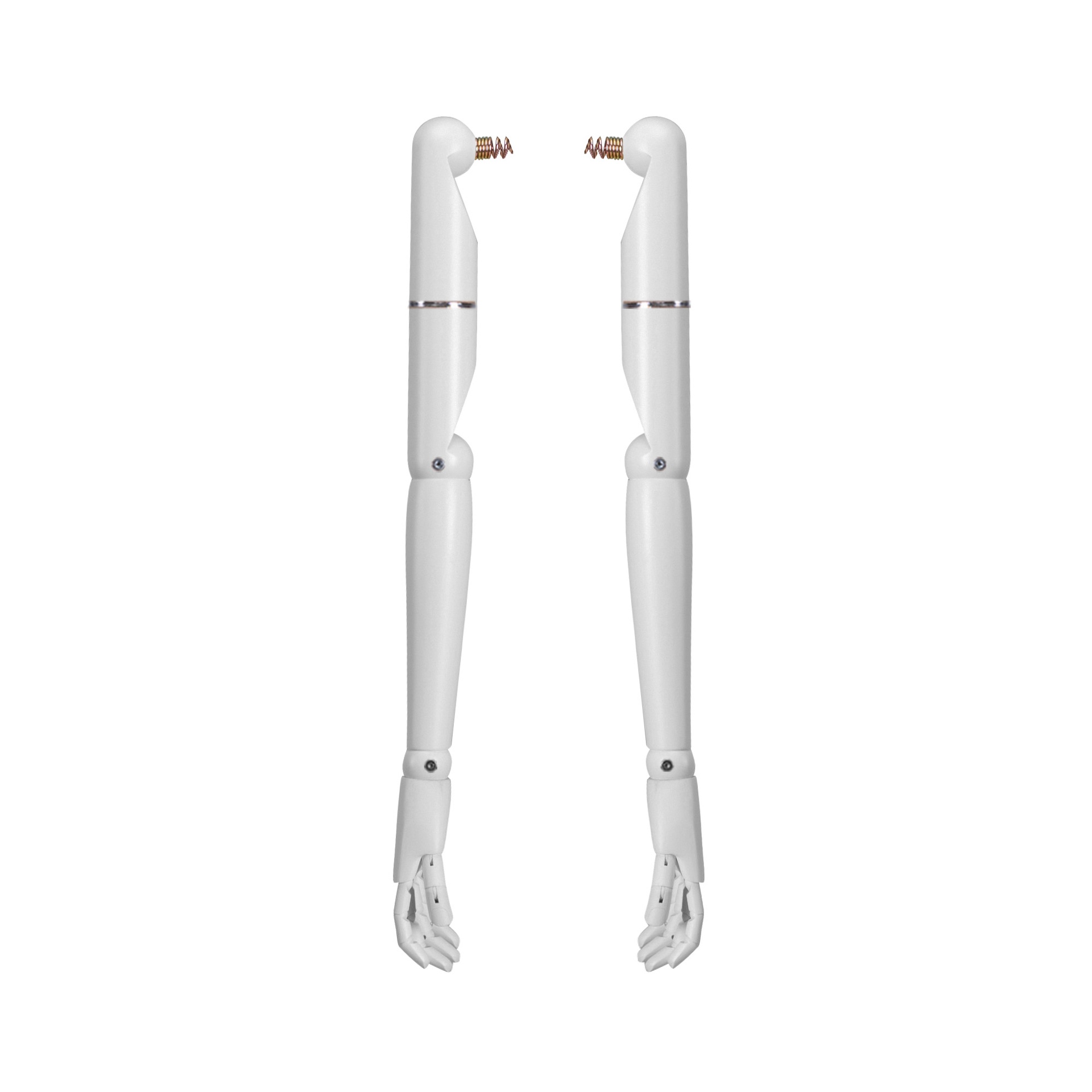 BINK - Pair of articulated wooden arms, male, for couture buste, lacquered matt white