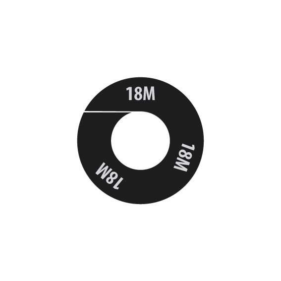 BINK - Talla marcador,negro, talla " 18 M " blanco,per 10 uds.