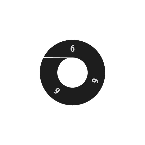 BINK - Talla marcador,negro, talla " 6 " blanco,per 10 uds.