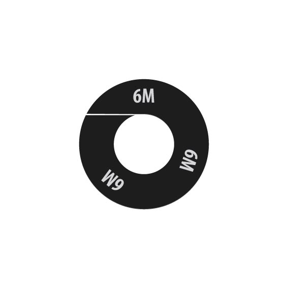 BINK - Talla marcador,negro, talla " 6 M " blanco,per 10 uds.