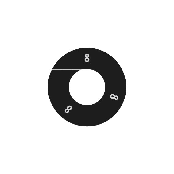 BINK - Talla marcador,negro, talla " 8 " blanco,per 10 uds.