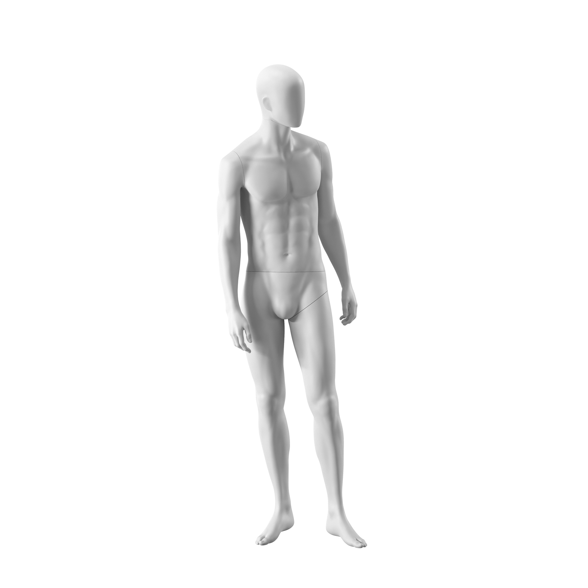 BINK - Realistic mannequin, male, urban style, matt white, standing pose 309