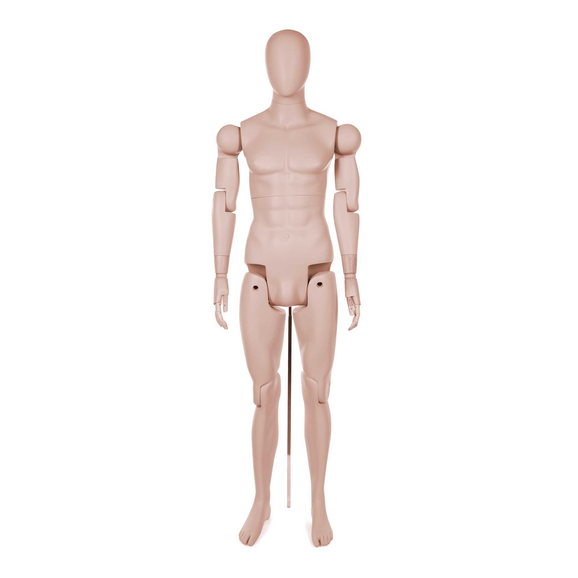 BINK - Museum mannequin, male, abstract head, adjustable, skin color, pose YM55