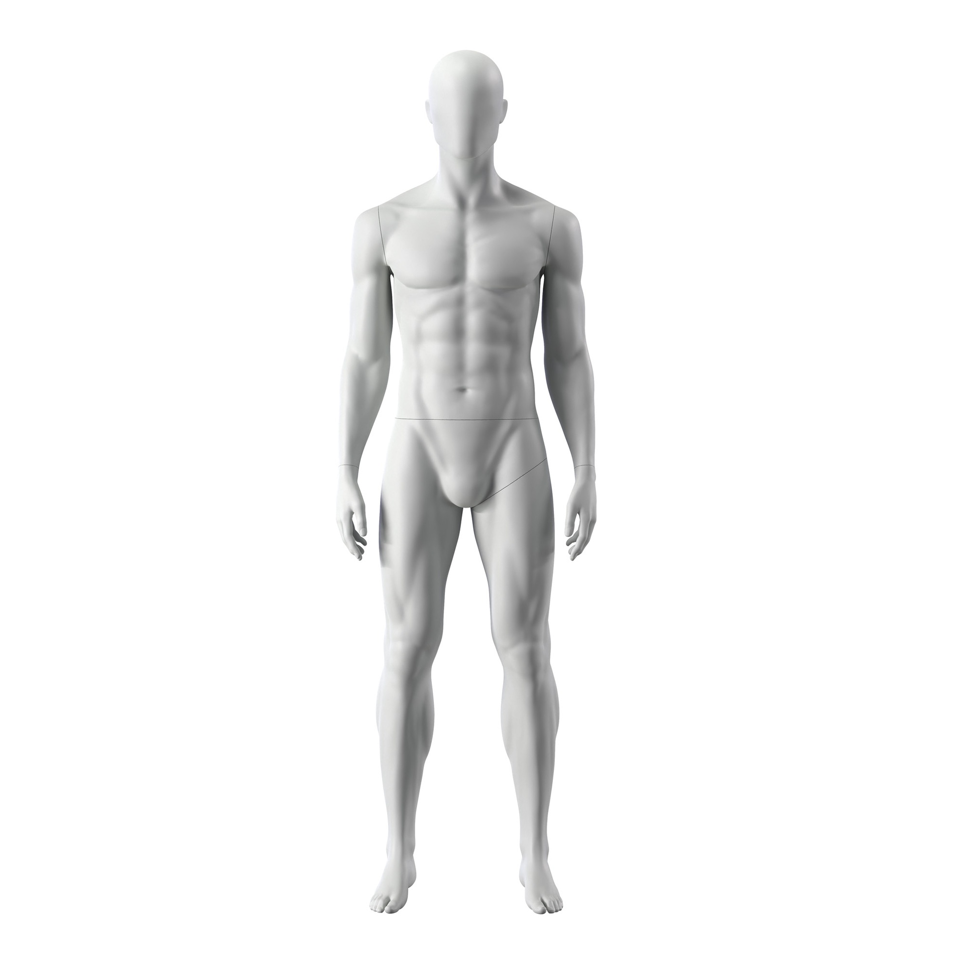 BINK - Sport mannequin, male, grey, abstract head, standing pose 301