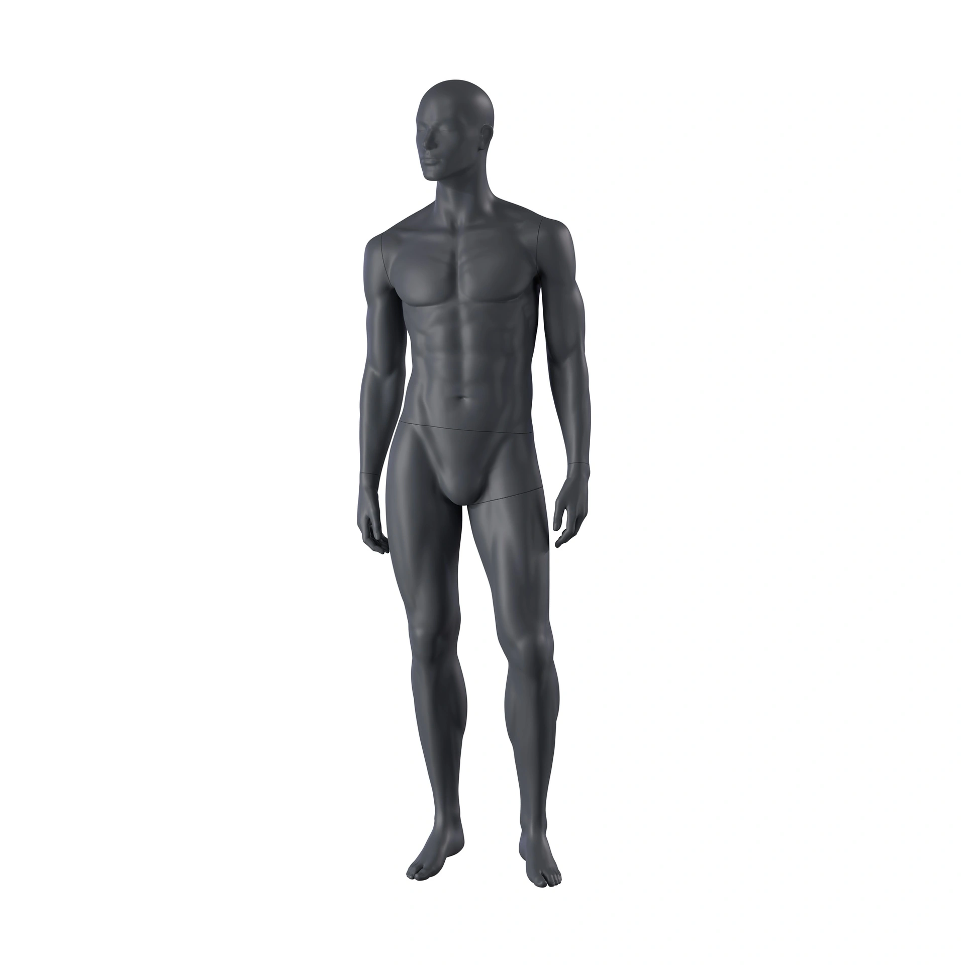 BINK - Sport mannequin, male, graphite grey, stylised head, standing pose 330 