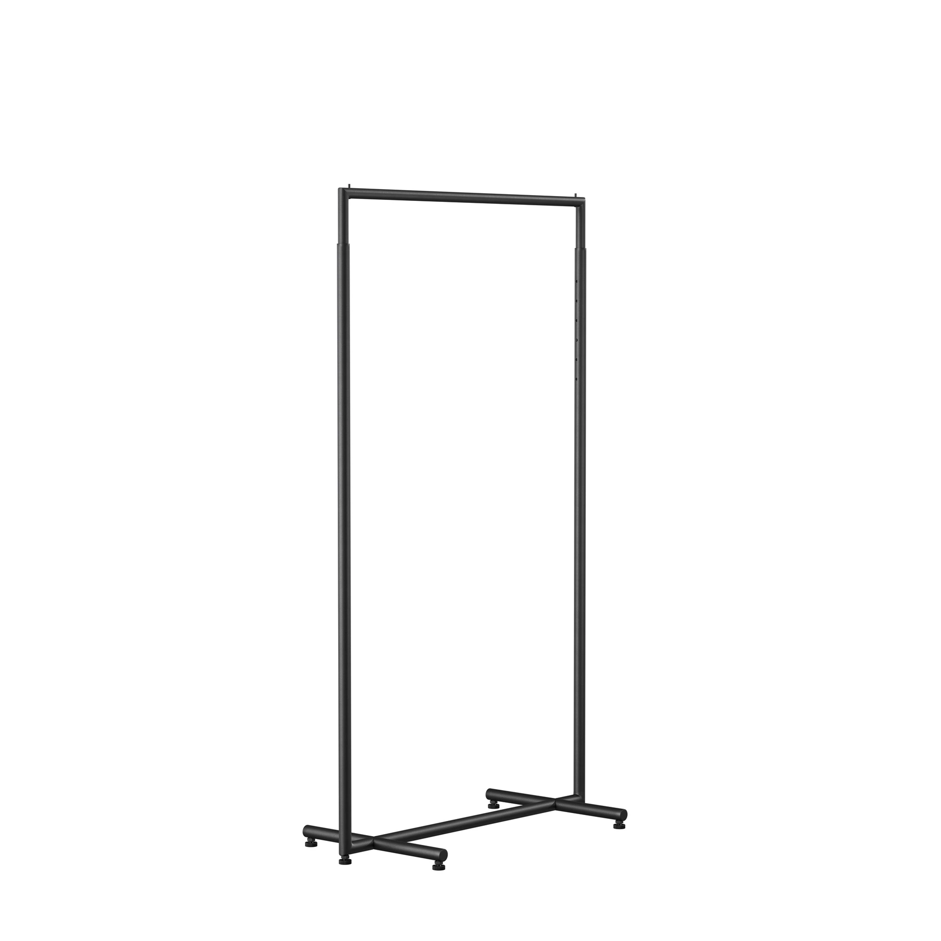 BINK - Adjustable clothing rack, round metal tubes, width 90cm, black matt