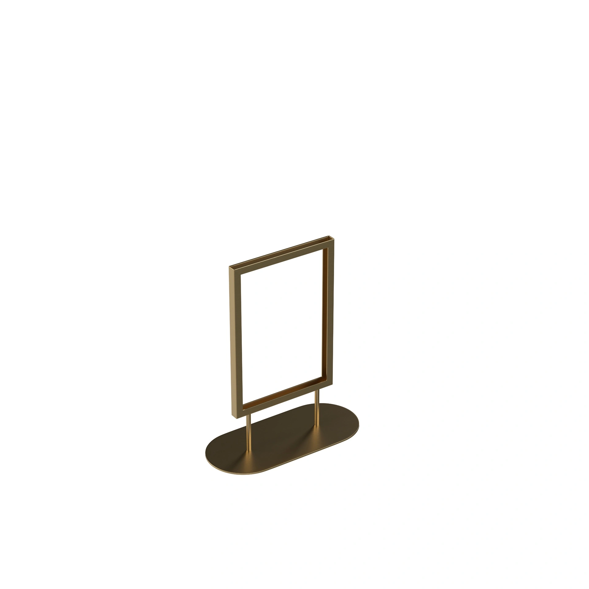 BINK - Info stand A5,  in brushed steel with gold finish