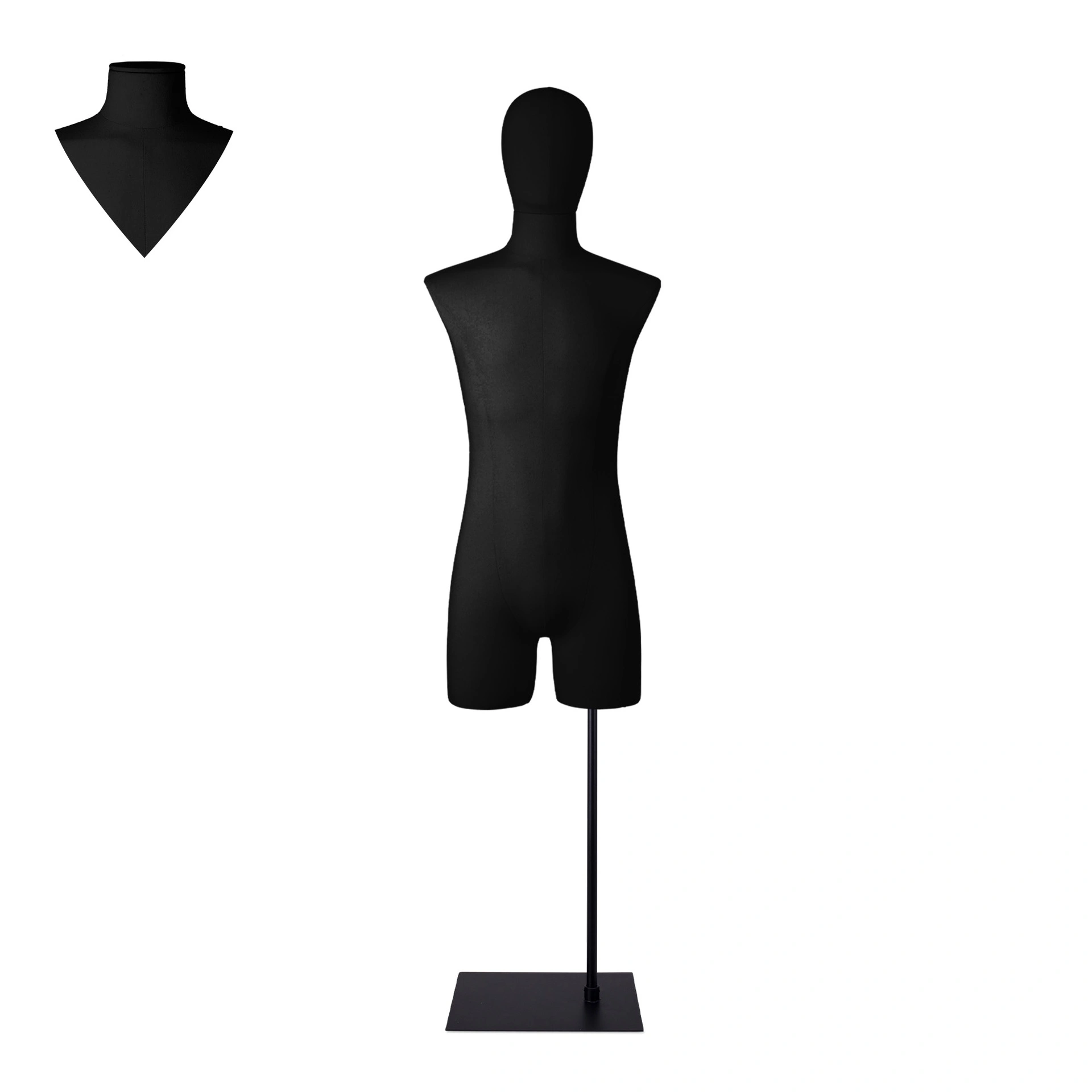 BINK - For rent, male dressform with legs black - M-L on a black stand 