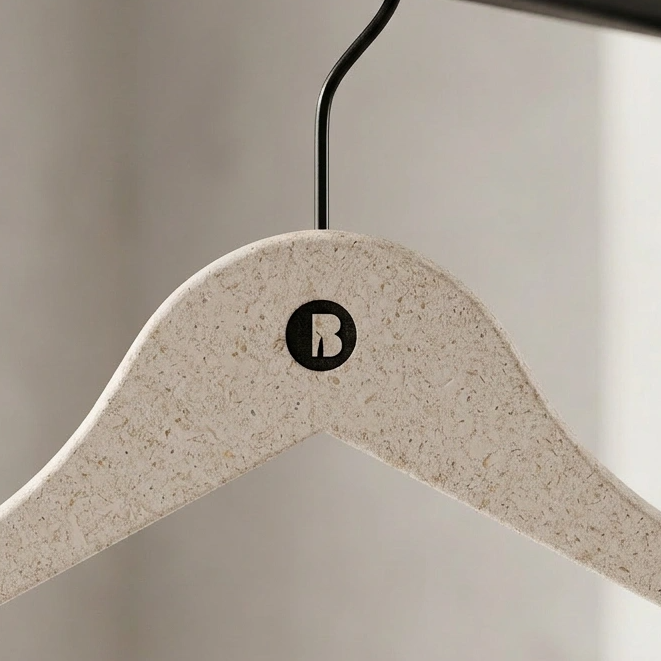 percha con logotipo