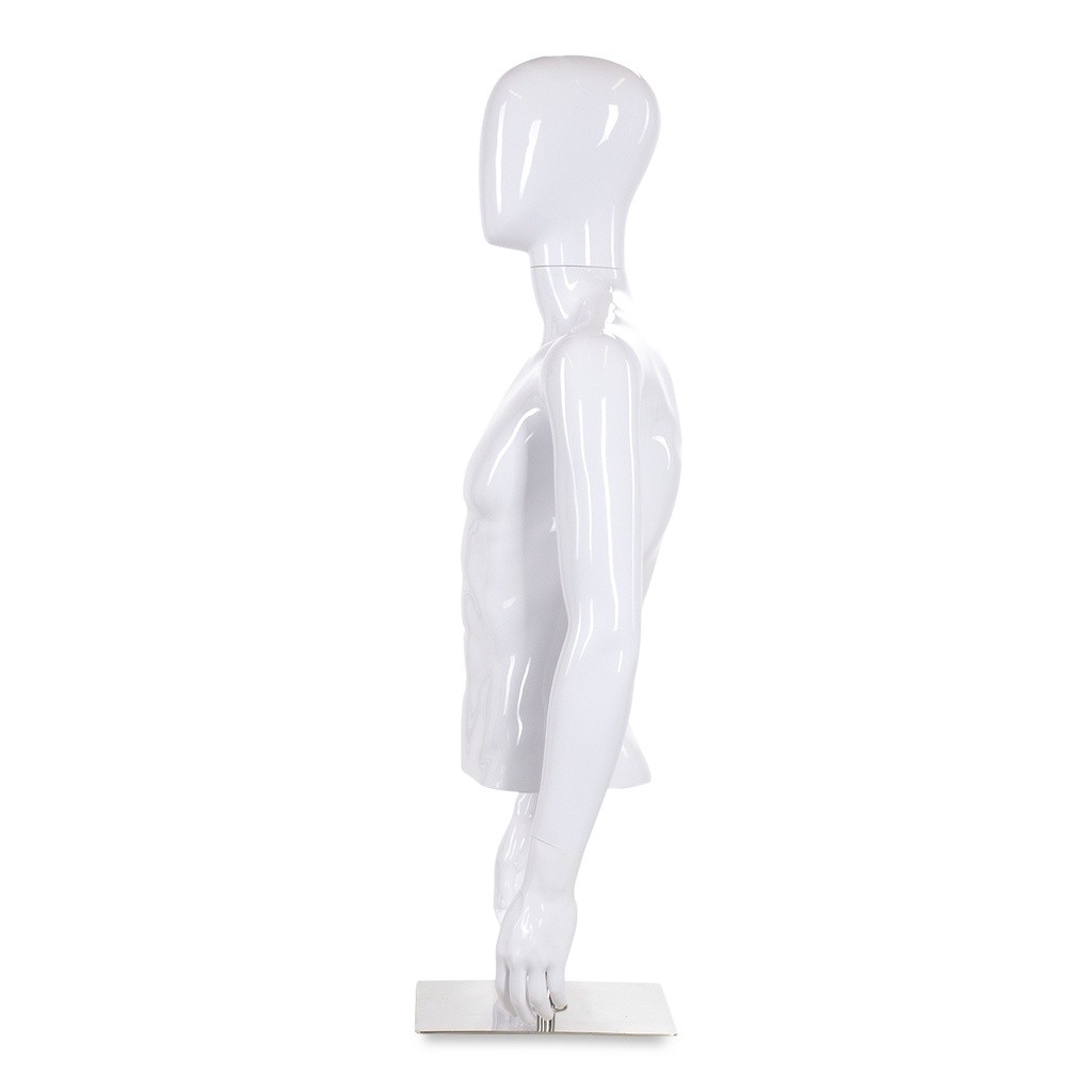 BINK - Busto de hombre, longitud hasta el muslo, blanco brillante
