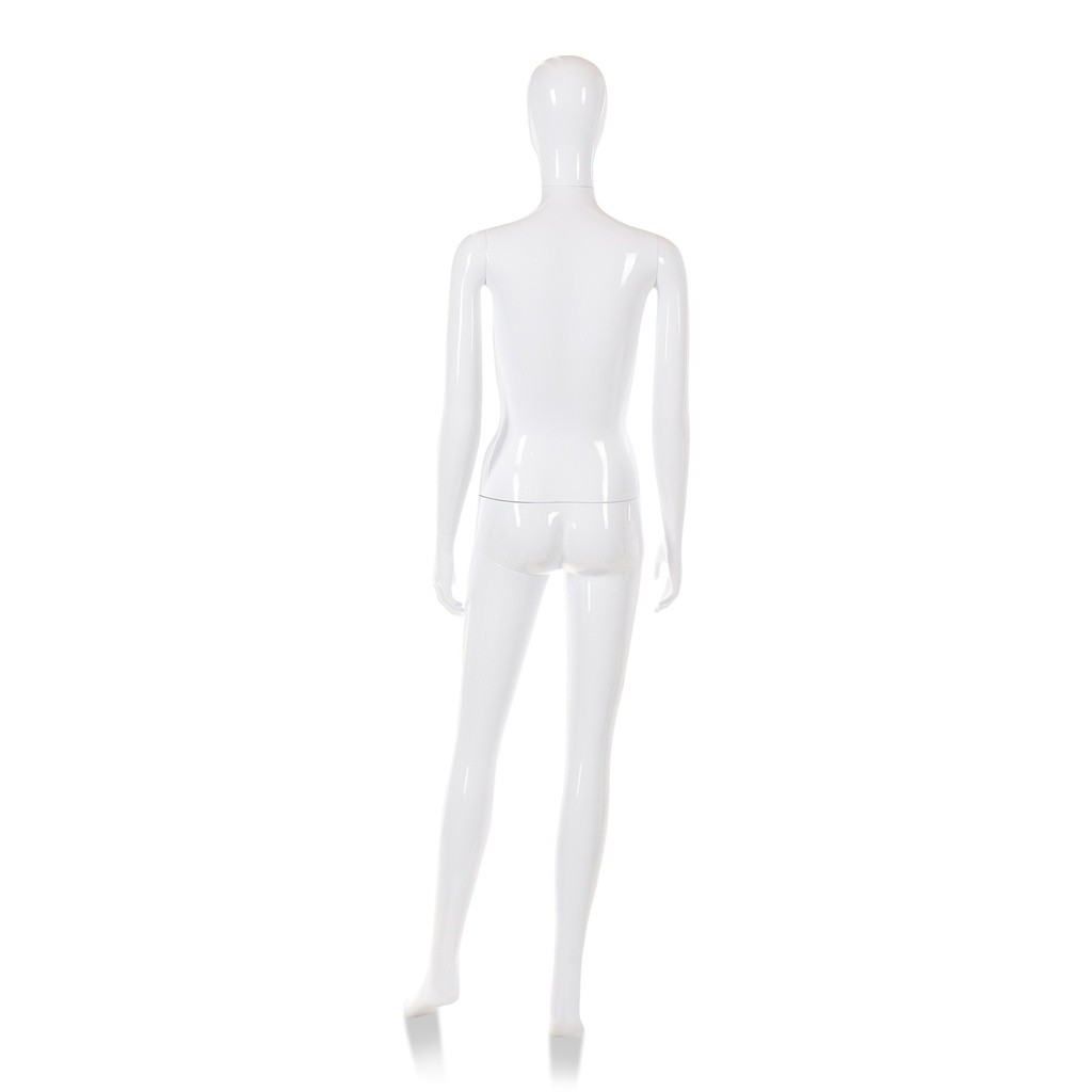 BINK - Onbreekbare dames mannequin, abstract hoofd, recycleerbare mannequin uit ABS plastic, glanzend wit, pose 42