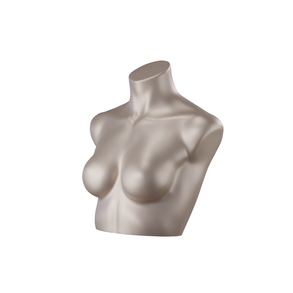BINK - Lingerie bust, female, B-cup, bronze metallic skin color, pose 101
