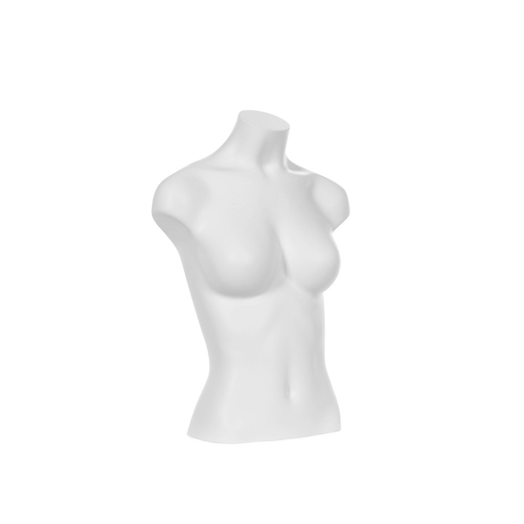 BINK - Plastic mannequin bust, type untill waist, female, white recyclable plastic, pose SLBUSTCL_WH