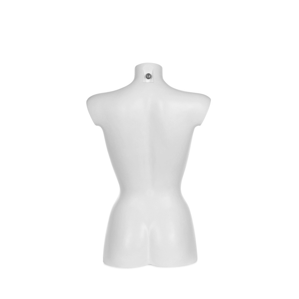 BINK - Plastic damesbuste, lengte tot tussenbeen, witte recycleerbare plastic, pose 2005DCE_WH