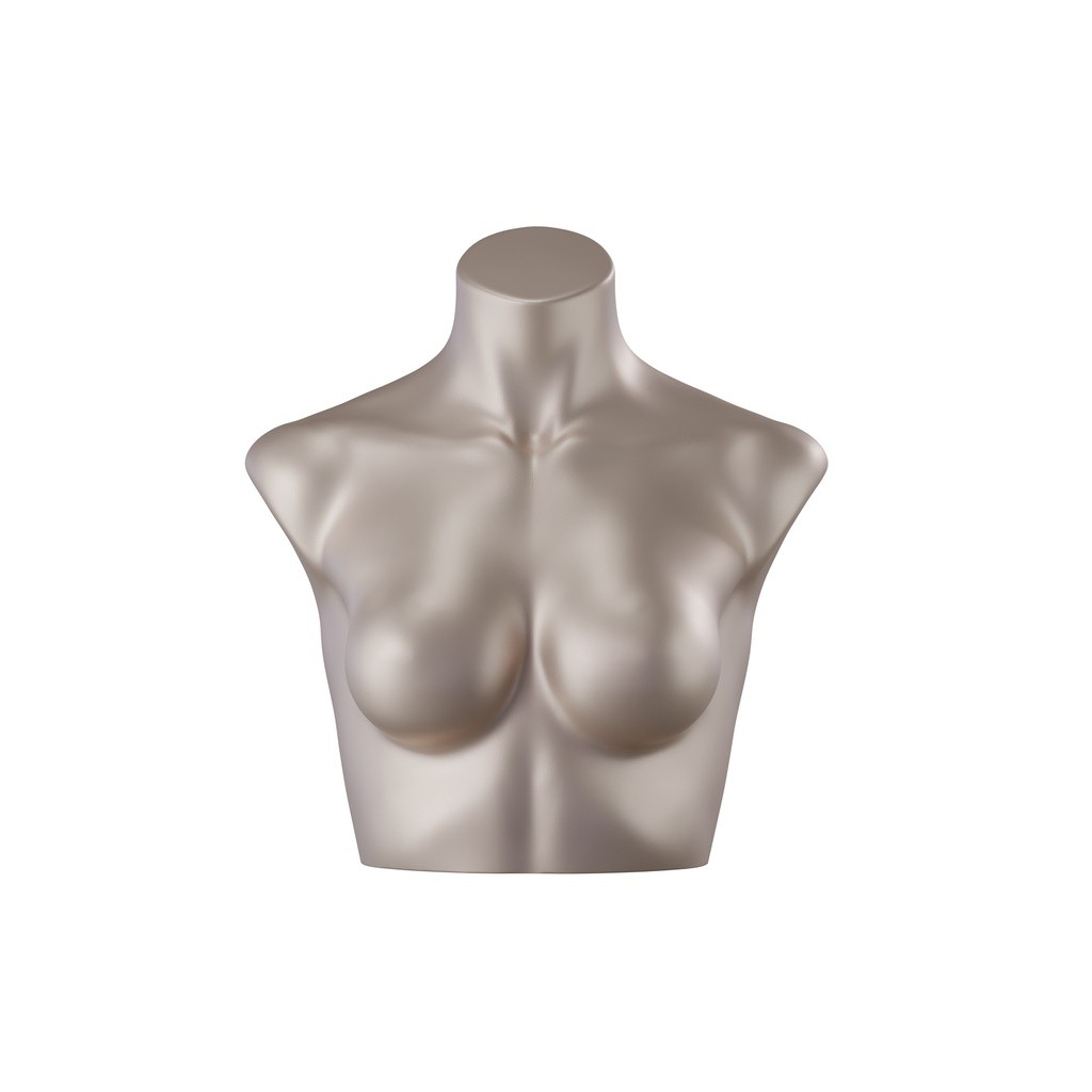 BINK - Lingerie bust, female, B-cup, bronze metallic skin color, pose 101