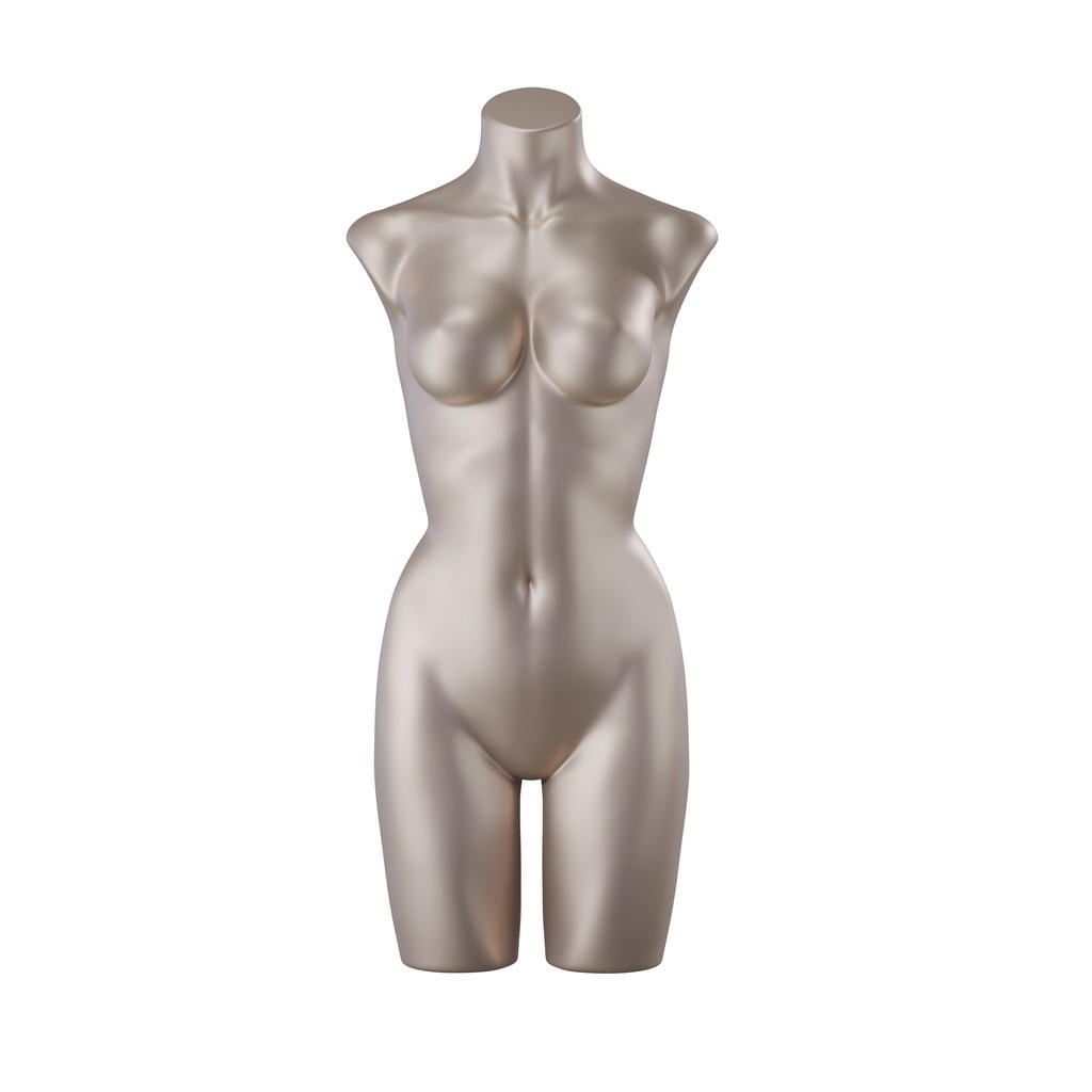BINK - Torso lingerie, femme, bonnet C, couleur chair bronze métallique, pose 002