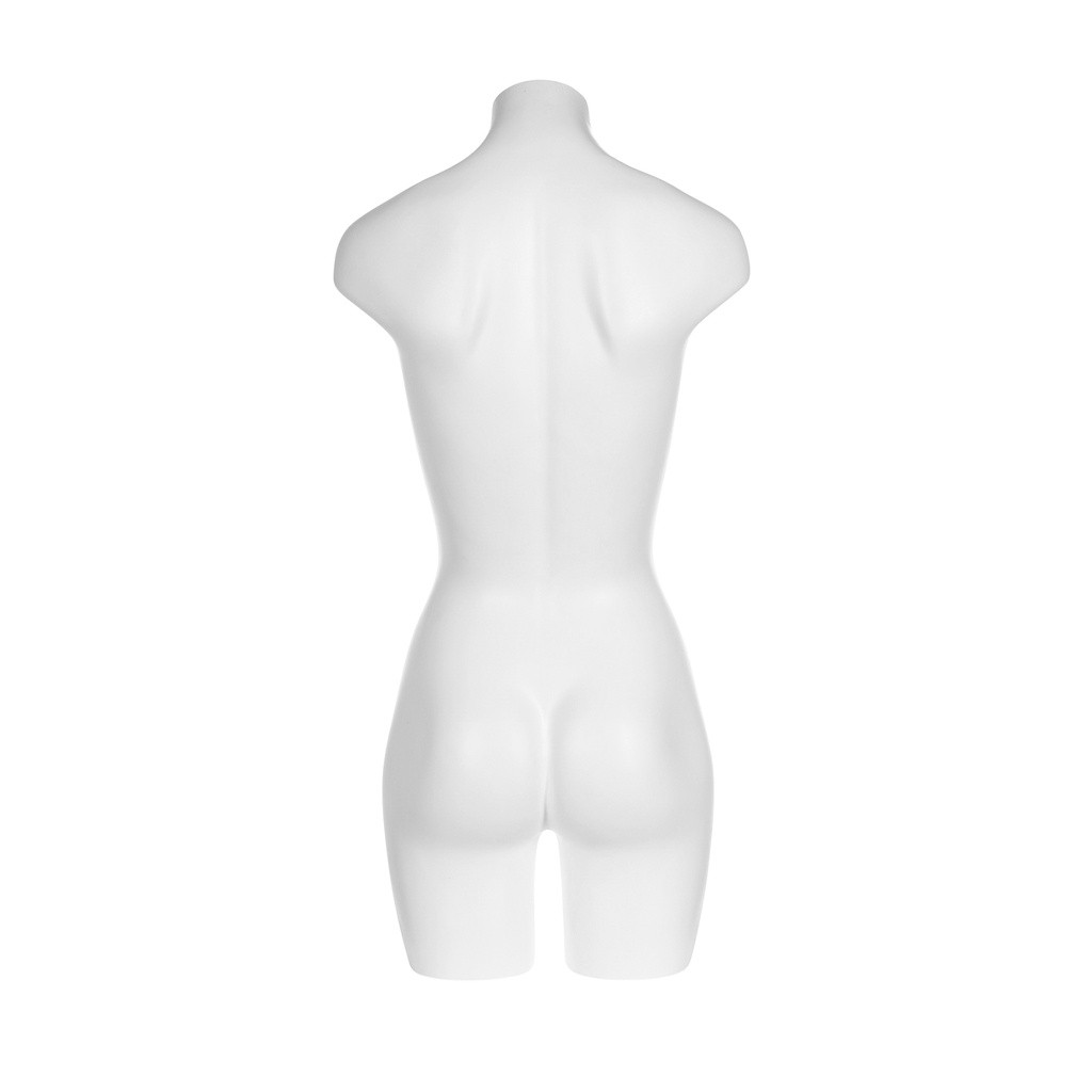 BINK - Plastic mannequin torso, female, B-cup, slimtorso, white recyclable plastic, pose SLBUST_WH