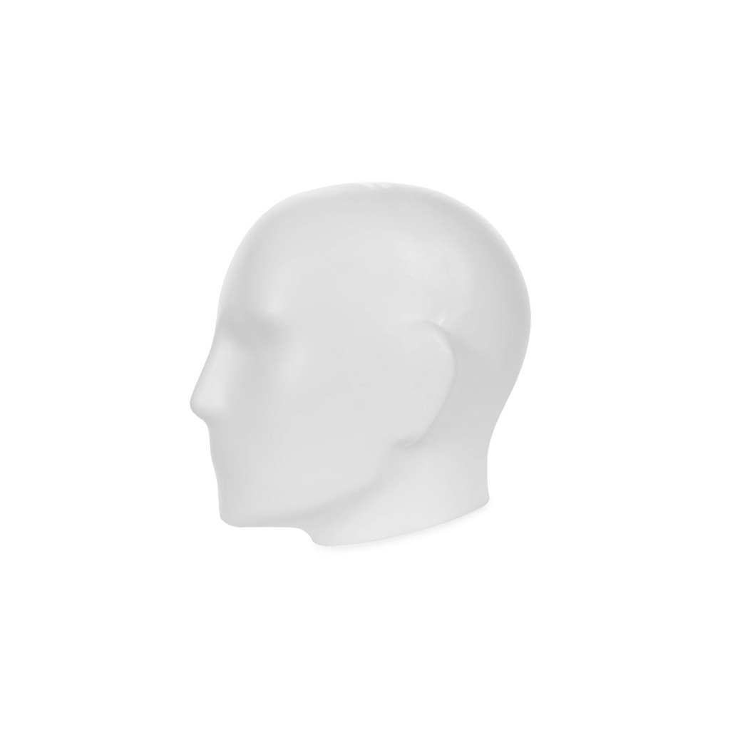 BINK - Tête homme stylisée abstraite en plastique, plastique recyclable blanc, pose TSU_WH