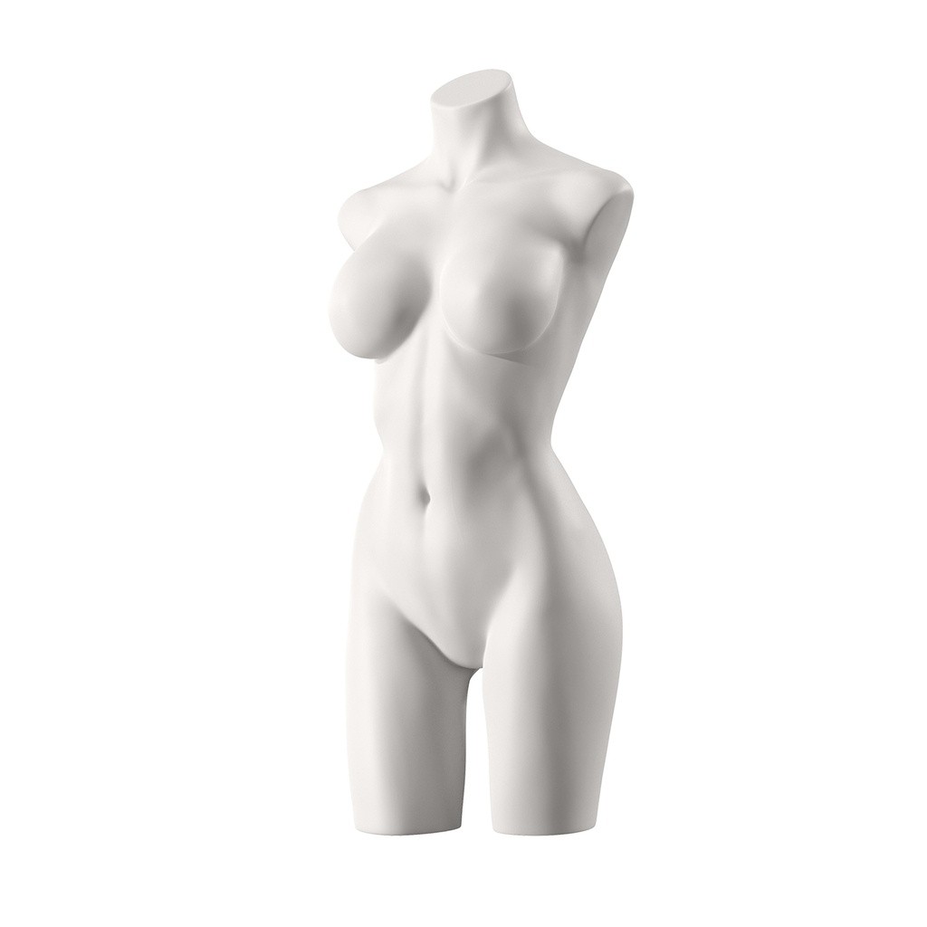 BINK - Lingerie torso, female, D-cup, warm white color, pose 005