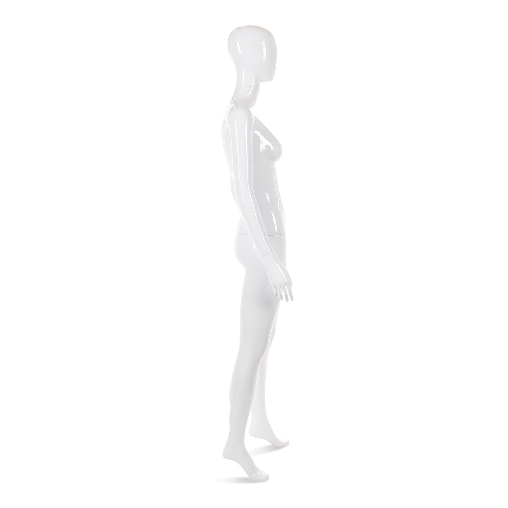 BINK - Onbreekbare dames mannequin, abstract hoofd, recycleerbare mannequin uit ABS plastic, glanzend wit, pose 42