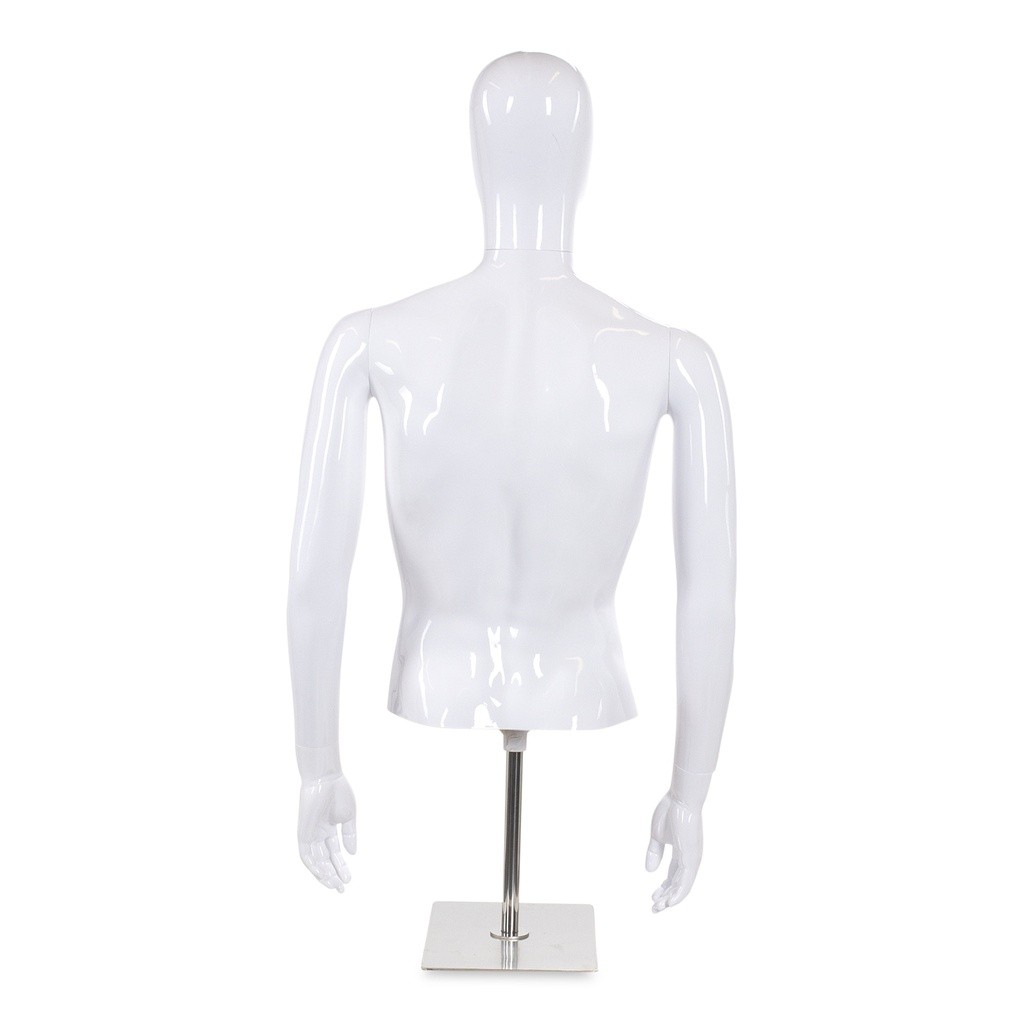 BINK - Busto de hombre, longitud hasta el muslo, blanco brillante