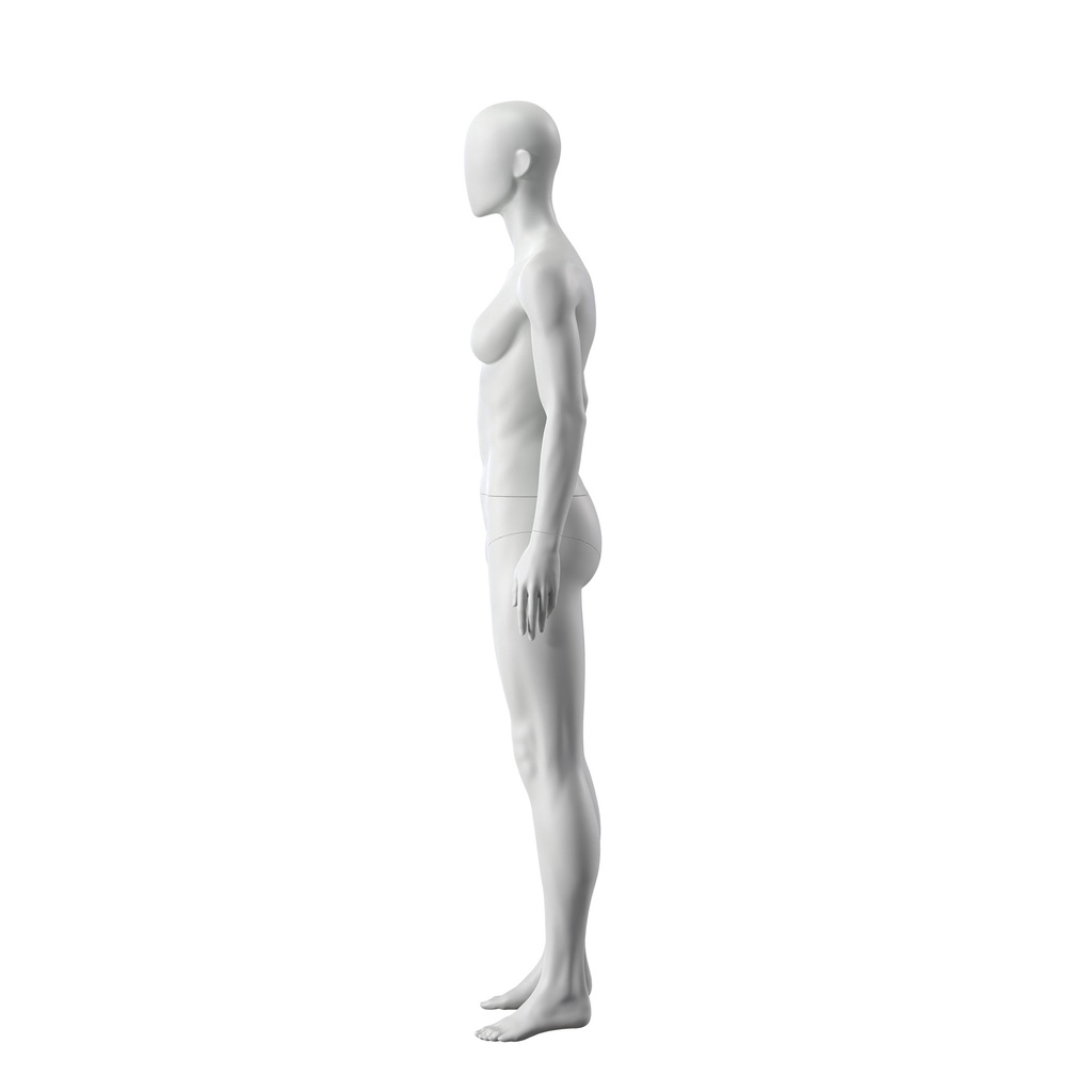 BINK - Voetbal sport dames mannequin, grijs, abstract hoofd, staande pose 16
