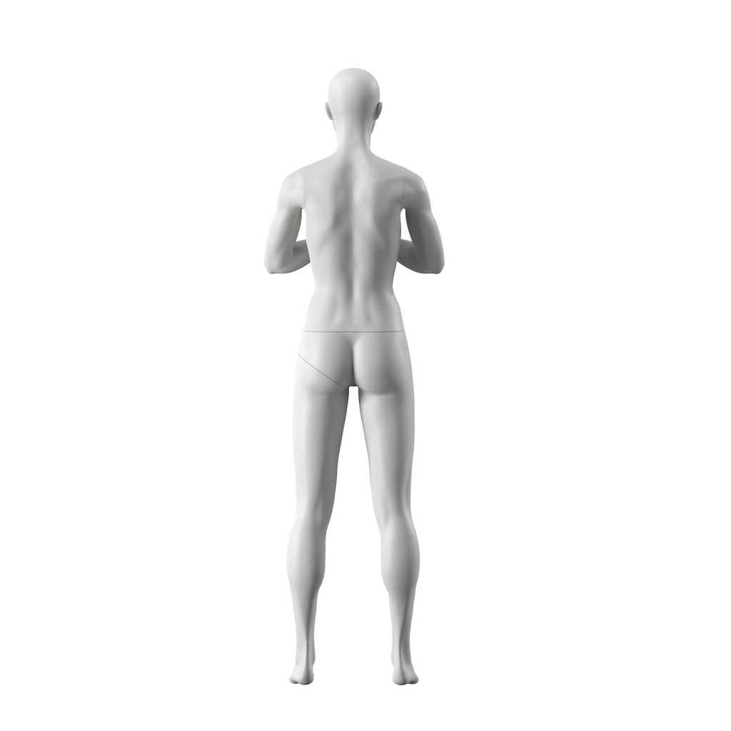 BINK - Yoga Schaufensterpuppe Dame, grau, abstrakter Kopf, stehende Pose 17